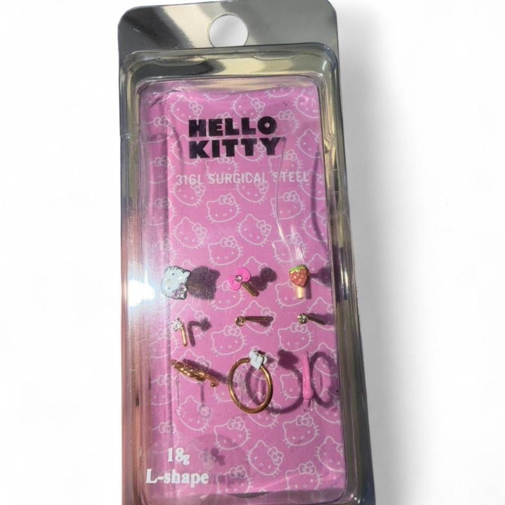 Hello Kitty Gold & Pink Nose Piercing Set